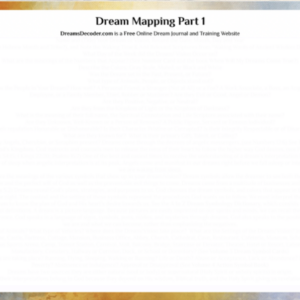 Dream Mapping Part 1